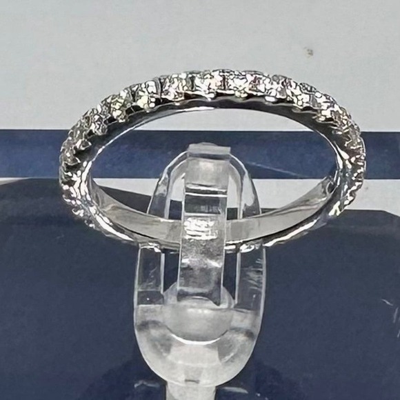 Moissanite Eternity Ring Band 925 18K White Gold Wedding Anniversary 1 Ct - Picture 8 of 11